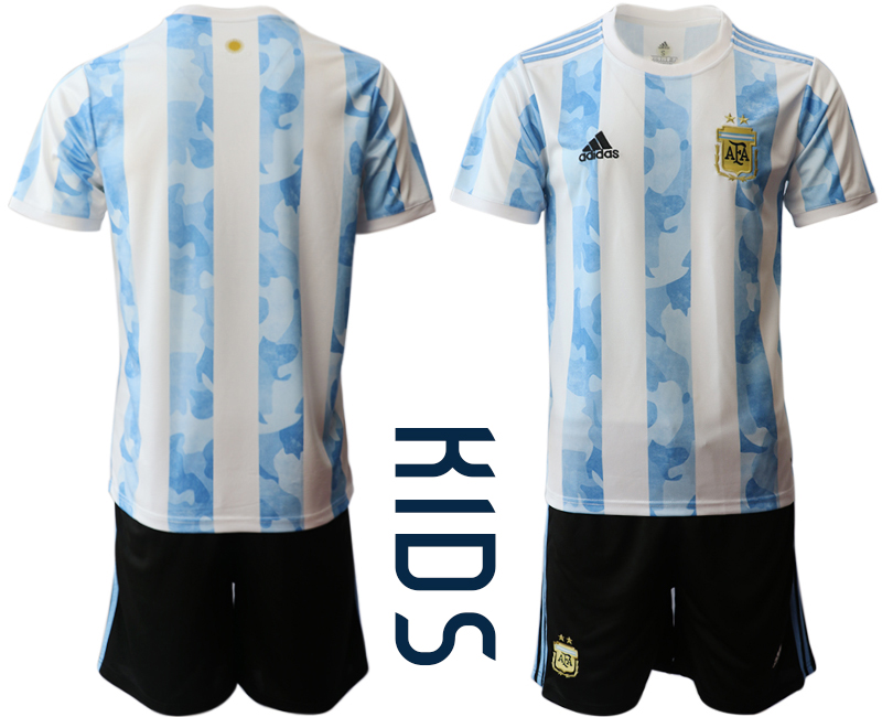 Youth 2020-2021 Season National team Argentina home white Soccer Jersey->customized soccer jersey->Custom Jersey